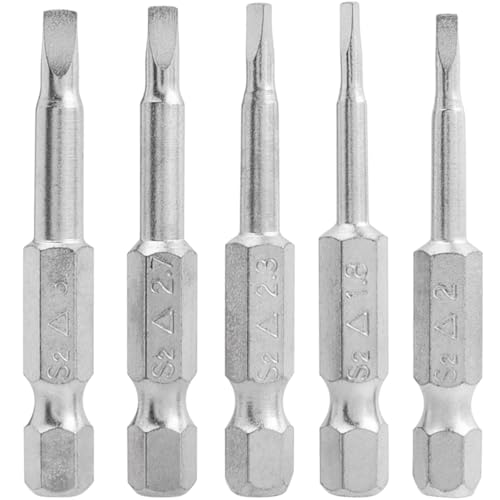 Wolfride Magnetische Dreieck-Schraubendreher-Bits 1,8/2/2,3/2,7/3 mm, 1/4 Zoll Sechskantschaft, Dreieckkopf-Schraubendreher-Bit-Set, S2-Stahl-Schraubendreher-Bits, Dreieck-Bohrer, 50 mm, 5 Stück Wolfride Magnetische Dreieck-Schraubendreher-Bits 1,8/2/2,3/2,7/3 mm, 1/4 Zoll Sechskantschaft, Dreieckkopf-Schraubendreher-Bit-Set, S2-Stahl-Schraubendreher-Bits, Dreieck-Bohrer, 50 mm, 5 Stück von Wolfride