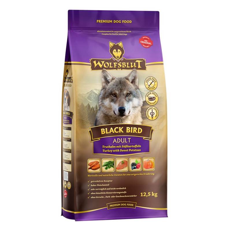 Wolfsblut Black Bird Adult Truthahn mit Süßkartoffel Hundefutter 12,5 kg von Wolfsblut