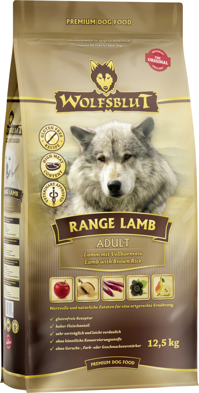 Wolfsblut Range Lamb Adult Trockenfutter Lamm mit Reis 12,5 kg von Wolfsblut