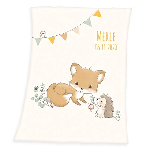 Wolimbo Babydecke mit Namen personalisiert - Motiv Waldfreunde - Besticktes Geschenk für Mädchen und Junge Wolimbo Babydecke mit Namen personalisiert - Motiv Waldfreunde - Besticktes Geschenk für Mädchen und Junge von Wolimbo