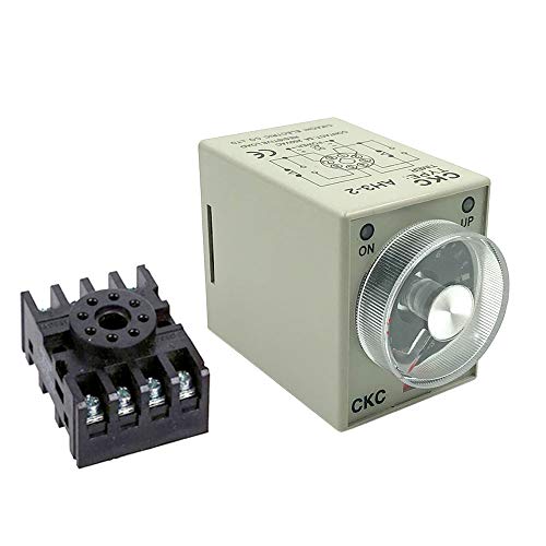 Woljay AH3-2 Zeitverzögerung Zeitrelais Zeitschaltuhr Solid State AC 24V 8 Pins 0-10s mit Base von Woljay