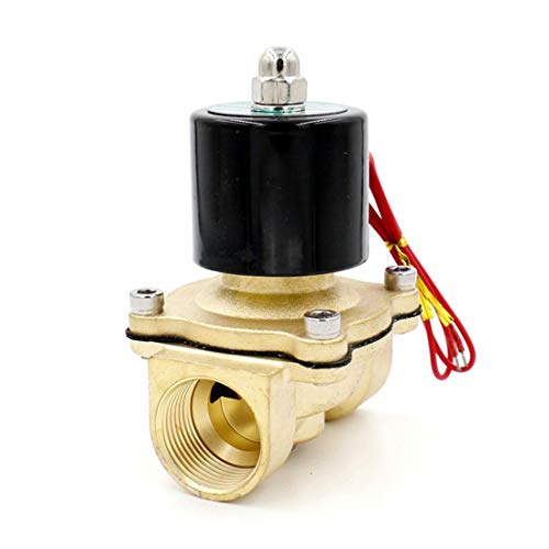 Woljay Elektrisches Magnetventil 1-1/4 Zoll 1,2 Zoll AC 24V Wasser Luft Gas Normalerweise Offenes Messingventil von Woljay