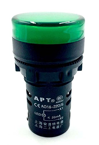 Woljay Indikator Signalleuchte Grün 22mm LED Pilot Panel AC/DC 24V 20mA Signallampe 2 Stück Woljay Indikator Signalleuchte Grün 22mm LED Pilot Panel AC/DC 24V 20mA Signallampe 2 Stück von Woljay