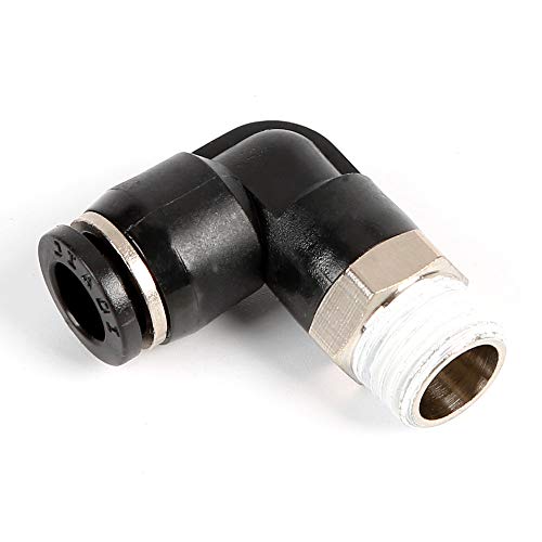 Woljay PL6-01 Schlauchverbinder Anschlussstücke Außengewinde Luftleitungsanschluss Schnellkupplung Männlicher Ellbogen - 6mm Rohraußendurchmesser x 1/8" NPT-Gewinde Packung mit 5 Stück von Woljay
