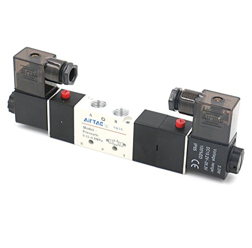Woljay Pneumatikventil Doppelt Pneumatische Magnetventil PT 1/8" Luftventil 4V120-06 DC 24V 5 Wege 2 Position von Woljay