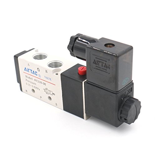 Woljay Pneumatikventil Pneumatische Magnetventil PT 1/4" Luftventil 4V210-08 AC 220V 5-Wege 2 Position von Woljay