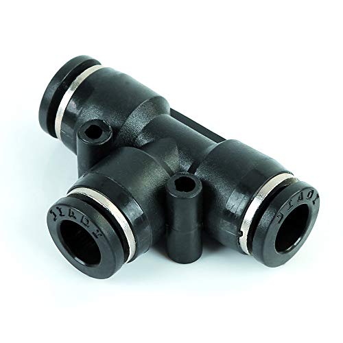 Woljay T-Verbinder PE8 Pneumatische Anschlüsse Luft 3 Wege Quick Fittings Stecker Steckverbindung Druckanschluss 8mm Schlauch Packung mit 5 Stück von Woljay