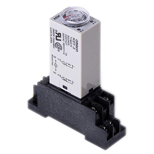 Woljay Zeitschalter Zeitverzögerungsrelais Solid-Timer 0-5 Sekunden H3Y-2 AC 220V DPDT mit Sockelbasis von Woljay