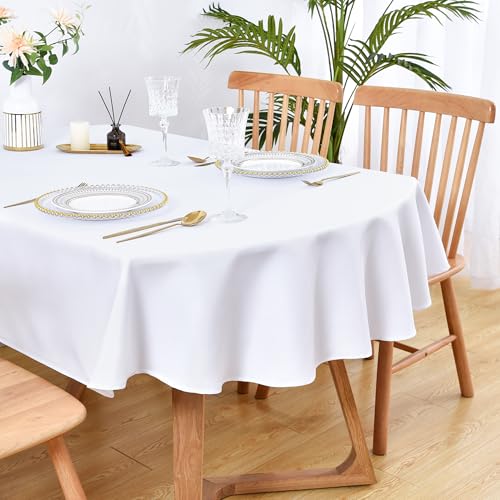 Wolkemer Große ovale Tischdecke, 152,4 x 305,5 cm, waschbar, einfarbig, weiß, Tischdecke für Esszimmer, Hochzeit, Party, Bankett, Tischdekoration Wolkemer Große ovale Tischdecke, 152,4 x 305,5 cm, waschbar, einfarbig, weiß, Tischdecke für Esszimmer, Hochzeit, Party, Bankett, Tischdekoration von Wolkemer