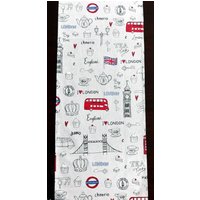 Canvas Cotton Tischläufer 200cm | 79" Lang Groß Moderne Wohndekor Mitteldecke Mit Schriftzug London Big Ben Tee Time Beige/Schwarz/Rot/Weiß Canvas Cotton Tischläufer 200cm | 79" Lang Groß Moderne Wohndekor Mitteldecke Mit Schriftzug London Big Ben Tee Time Beige/Schwarz/Rot/Weiß von WolkenVonElena
