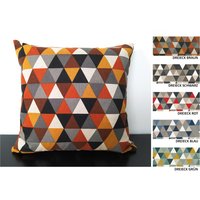 Cotton Kissenhüllen Gemustert Und Einfarbig in 9 Größen 7 Designs Couchkissen-Bezug Reißverschluss Braun Natur Blau Grün Rot Schwarz von WolkenVonElena