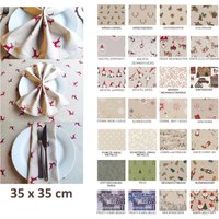 In 28 Mustern Weihnachts - Stoff - Serviette 35x35 cm 1 2 4 6 8 10 Oder 12 Stück-Set Tischdekoration Deko Baumwolle Leinenoptik Viele Prints von WolkenVonElena
