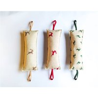 Türstopper Türpuffer Aus Baumwolle Leinenoptik Landhaus Knallschutz Zugluft-stopper Einklemmschutz. Muster Hirsch in Taupe, Rot Oder Grün Türstopper Türpuffer Aus Baumwolle Leinenoptik Landhaus Knallschutz Zugluft-stopper Einklemmschutz. Muster Hirsch in Taupe, Rot Oder Grün von WolkenVonElena