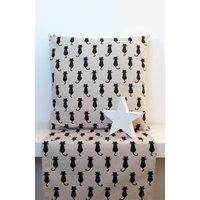 xxl Canvas Tischläufer, Mitteldecke Für Katzenfreunde | Wohnzimmerdekoration Modern |Groß Lang 30 Oder 40 cm Breit Schwarze Katze von WolkenVonElena