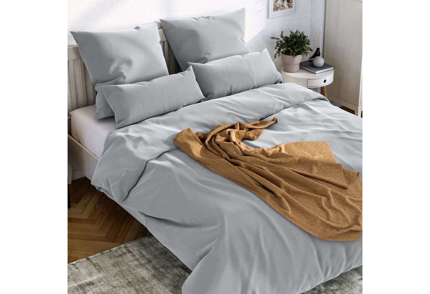Wolkenfeld Bettwäsche Mako-Satin Baumwollsatin Sommerbettwäsche, Mako-Satin, 2 teilig, 135x200 cm, 155x220, 200x200 & Übergrößen I inkl. Kissenbezüge 80x80 Wolkenfeld Bettwäsche Mako-Satin Baumwollsatin Sommerbettwäsche, Mako-Satin, 2 teilig, 135x200 cm, 155x220, 200x200 & Übergrößen I inkl. Kissenbezüge 80x80 von Wolkenfeld