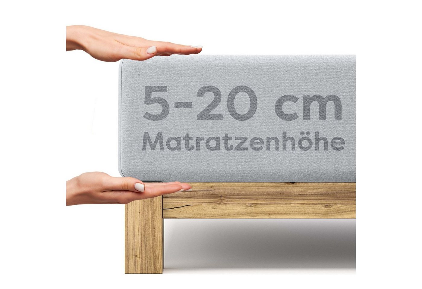 Spannbettlaken 100% Baumwolle - Superweiches Bettlaken für Matratzen von 5 bis 20cm, Wolkenfeld, Gummizug: Starker & Flexibler Super-Stretch Gummizug für maximalen Halt, Rutschfest & Blickdicht - 90x200, 140x200, 160x200, 180x200 200x200 von Wolkenfeld