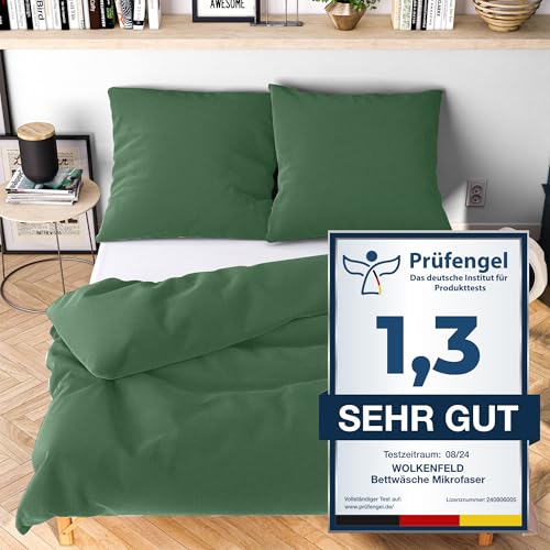 Wolkenfeld Bettwäsche 200x200 Bettwäsche Set Grün - Oeko-Tex Zertifiziert - Bettwäsche-Sets sommerbettwäsche Bettwäsche kühlend - 1x Bettbezug 200 x 200 + 2X Kissenbezug 80x80 Wolkenfeld Bettwäsche 200x200 Bettwäsche Set Grün - Oeko-Tex Zertifiziert - Bettwäsche-Sets sommerbettwäsche Bettwäsche kühlend - 1x Bettbezug 200 x 200 + 2X Kissenbezug 80x80 von Wolkenfeld