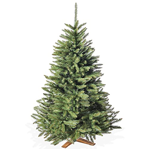 Wolkenland Künstlicher Weihnachtsbaum 220cm, in Premium Qualität mit Holzständer – Naturgetreu und mit dicht bestückten Zweigen – Künstliche Weihnachtsbäume von Wolkenland
