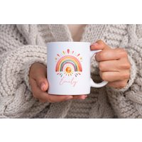 Kindertasse, Namen Tasse Personalisiert, Kids & Baby, Regenbogen, Schulanfang Geschenk Mädchen, Campingtasse von Wolkenmoment