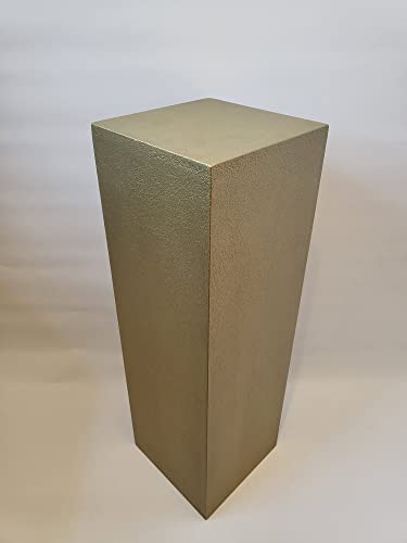 Dekosäule Gold, Dekosockel, Galeriesockel, Podest, Säule (70x30x30cm) von Wolkenstube