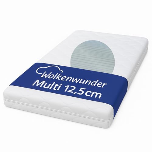 Wolkenwunder Wellflex Multi 7-Zonen-Schaum-Matratze weich 90x200 cm 12,5 cm Gesamthöhe I Bezug waschbar I hygienisch I pflegeleicht Wolkenwunder Wellflex Multi 7-Zonen-Schaum-Matratze weich 90x200 cm 12,5 cm Gesamthöhe I Bezug waschbar I hygienisch I pflegeleicht von Wolkenwunder