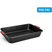WOLL Backform "Woll Lets bake Kuchenform, rechteckig" mit Antihaftversiegelung und integrierten Silikongriffen, PFAS-Frei von Woll