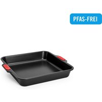 WOLL Backform "Woll Lets bake Kuchenform, viereckig, 28x28 cm" mit Antihaftversiegelung und integrierten Silikongriffen, PFAS-Frei von Woll