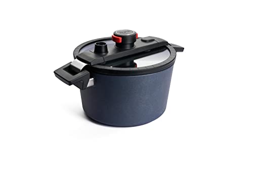 Woll Active Lite Kasserolle mit Active-Lite-Deckel und Silikoneinsatz, Ø 24 cm, 13,5 cm hoch, 5 Liter, mit 2 Seitengriffen - Induktiv - Geeignet für alle Herdarten, Aluguss, anthrazit von Woll