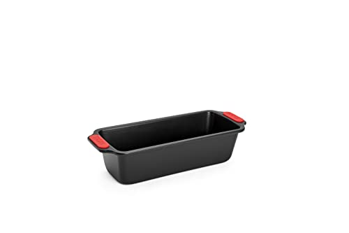 Woll Bakeware Kastenform 28 cm, mit hitzebeständigen Silikongriffen bis 230°C, PFAS-frei, zweilagige Antihaftbeschichtung, aluminisierter Stahl, schwarz von Woll