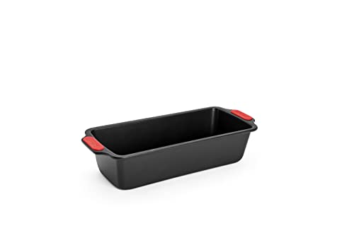 Woll Bakeware Kastenform 30 cm, mit hitzebeständigen Silikongriffen bis 230°C, PFAS-frei, zweilagige Antihaftbeschichtung, aluminisierter Stahl, schwarz von Woll