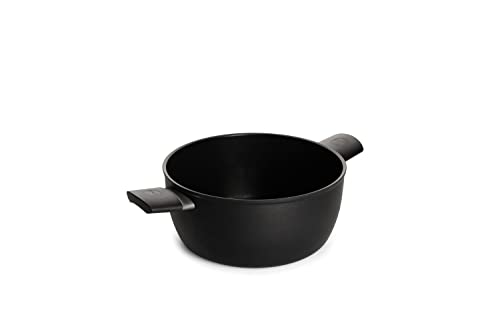 Woll Eco Lite Topf - Induktiv -, Ø 20 cm, 10 cm hoch, 2.2 Liter, mit 2 Seitengriffen - Geeignet für alle Herdarten, 100% recyceltes Aluguss, backofenfest, schwarz von Woll