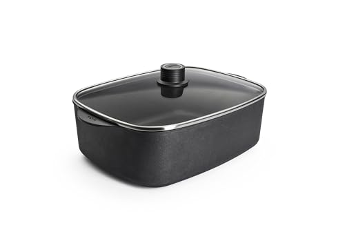 WOLL – Eco Logic QXR Bräter 31 x 26 cm, 11 cm hoch, 7,5 l, mit Glasdeckel & 2 Hebegriffen – PFAS-freier Antihaft-Bräter, backofenfest – Induktionsbräter – Schmortopf – Auflaufform von Woll