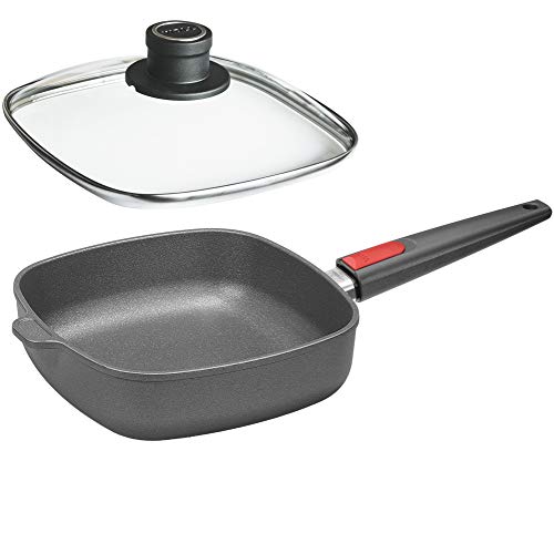 Woll Pfanne Induktion m. Glasdeckel grau Größe 24 x 24 cm von Woll