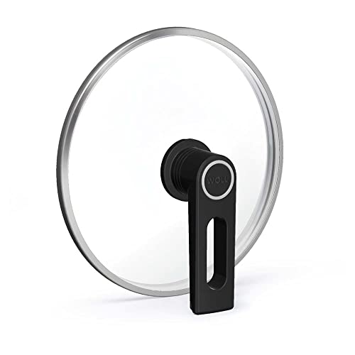 Woll Smart Lid, rund, Ø 28 cm, Deckelknopf mit permanenter Entlüftung, Parkfunktion, Edelstahleinfassung, transparent, backofenfest bis 250° von Woll
