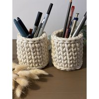 2 Er Set Körbchen | Stiftehalter Pinselhalter Häkelkorb Häkelkörbchen Rund Geschenkidee 2 Er Set Körbchen | Stiftehalter Pinselhalter Häkelkorb Häkelkörbchen Rund Geschenkidee von WolleundLiebe