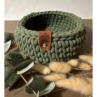 Runder Schlüsselkorb | Häkelkorb Flacher Korb Geschenkidee Utensilo Flur Diele Ordnungshelfer Körbchen Runder Schlüsselkorb | Häkelkorb Flacher Korb Geschenkidee Utensilo Flur Diele Ordnungshelfer Körbchen von WolleundLiebe
