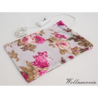 Heizkissen Bezug, Warm, 32 X 45 cm Mit Blumen Und Buntem Polyester Stoff Genäht von Wollnaerrin