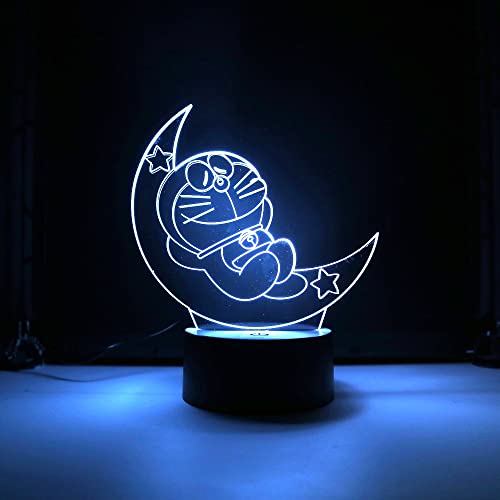 Doraemon LED-Nachtlicht für Kinder, Mond mit Farbwechsel, USB, Nachtlicht und Dekoration von Wolobox