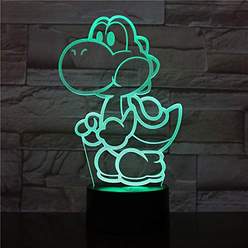 LED-Lampe „Yoshi - Super Mario“ mit Farbwechsel, USB, Nachtlicht und Dekoration von Wolobox