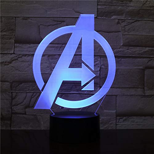 LED-Lampe Avengers Logo Farbwechsel USB Nachtlicht und Dekoration von Wolobox