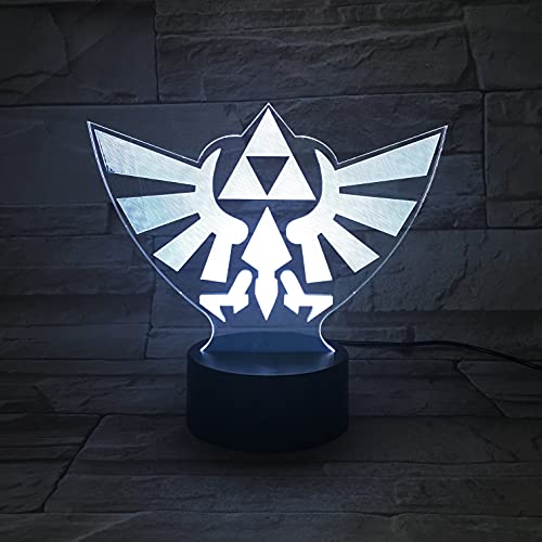 LED-Videospiellampe The Legend of Zelda Triforce, Hyrule, Logo, Farbwechsel, USB-Nachtlicht und Dekoration von Wolobox