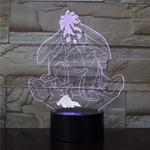 Wolostore Eeyore LED-Lampe für Kinder, Farbwechsel, USB, Nachtlicht und Dekoration von Wolostore