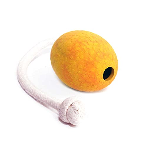 Wolters Straußen-Ei Natur-Kautschuk mit und ohne Seil, Farbe:Mango + Seil, Größe:M 80 x 60 mm von Wolters