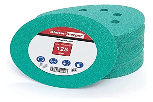 Woltersberger® Exzenter Schleifscheiben Ø 125mm | 8 Loch in grün | Schleifpapier für optimales schleifen, vielseitig einsetzbar, verschiedene Körnungen und Stückzahlen (50 Stück, P240 Körnung) von Woltersberger