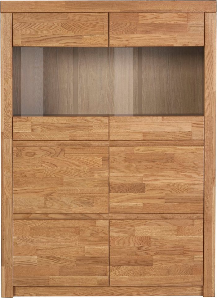 Woltra Highboard Silkeborg, schöne grifflose Optik, teilmassiv von Woltra