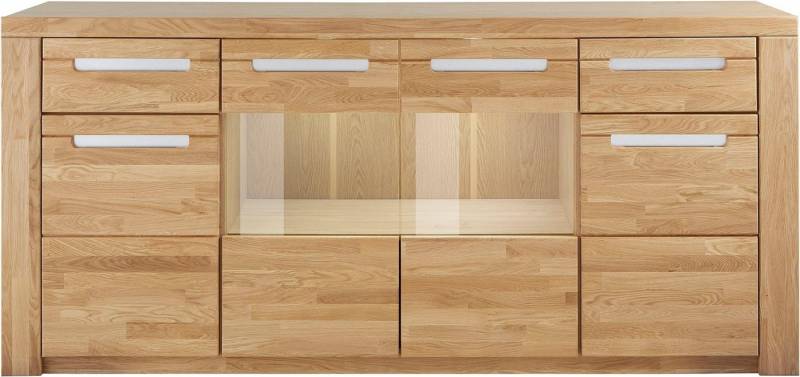 Woltra Sideboard Kolding, Breite 200 cm mit 2 Glastüren und 2 Holztüren von Woltra