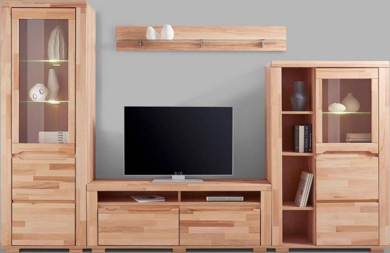Home affaire Wohnwand Denis, (Set, 4-St), teilmassives Holz von Home affaire