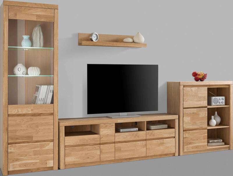 Home affaire Wohnwand Silkeborg, (Set, 4-St), teilmassives Holz von Home affaire
