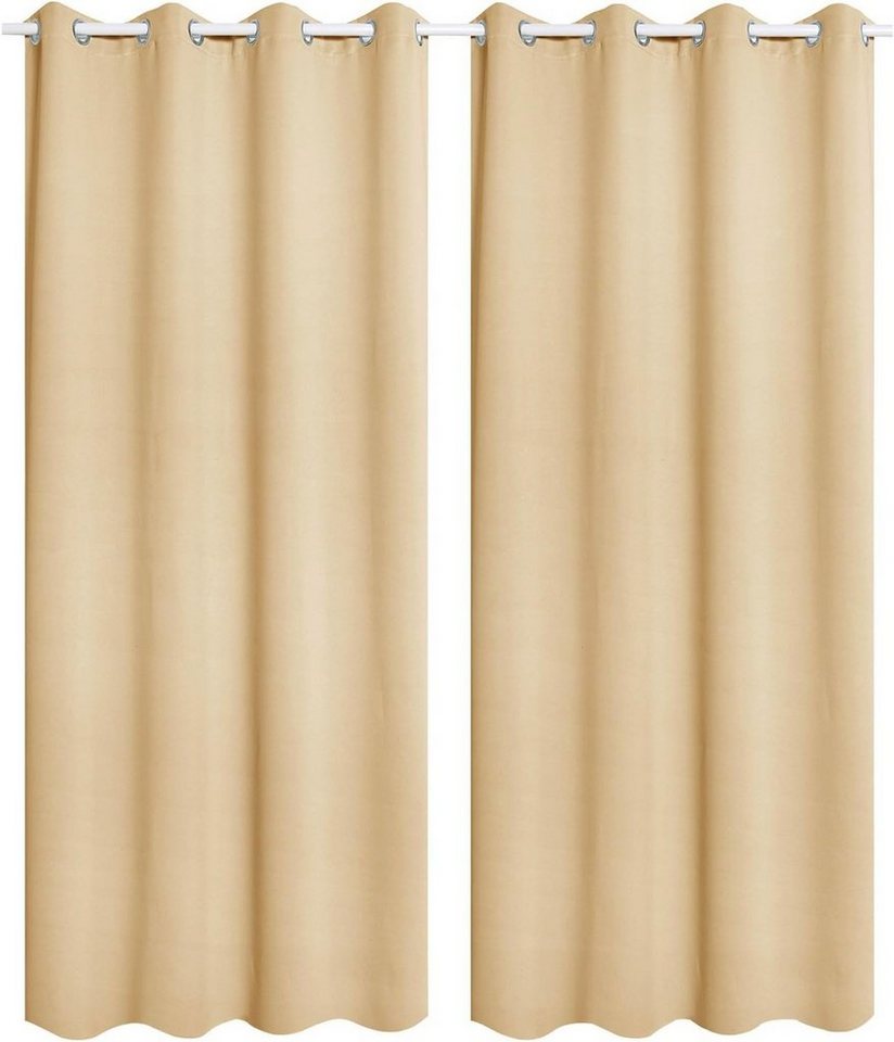 Vorhang, Woltu, Ösen (2 St), blickdicht, Leichte Wärmeisolierend Kälteschutz von Woltu