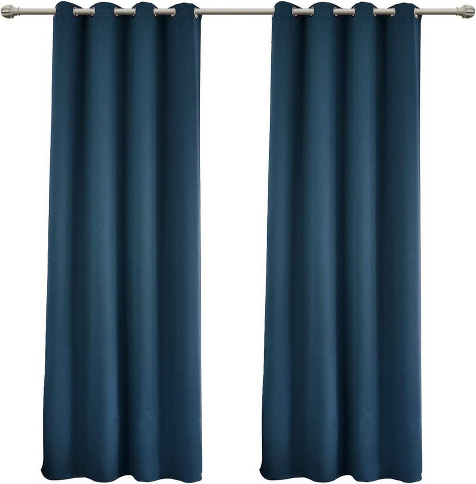 Vorhang, Woltu, Ösen (2 St), blickdicht, Leichte Wärmeisolierend Kälteschutz von Woltu